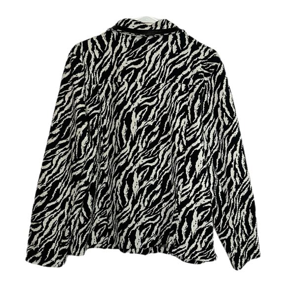 JM Collection Black & White Animal Print Jacket, XL, Pre-owned - Picture 3 of 5